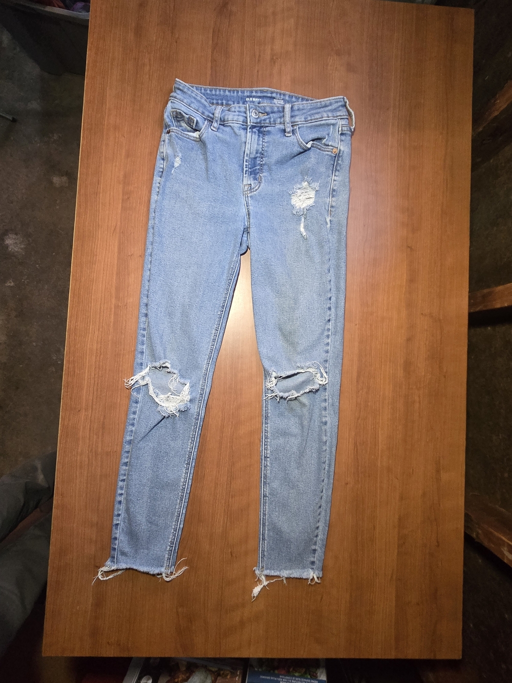 Old Navy Light Blue Ripped Skinny Jeans